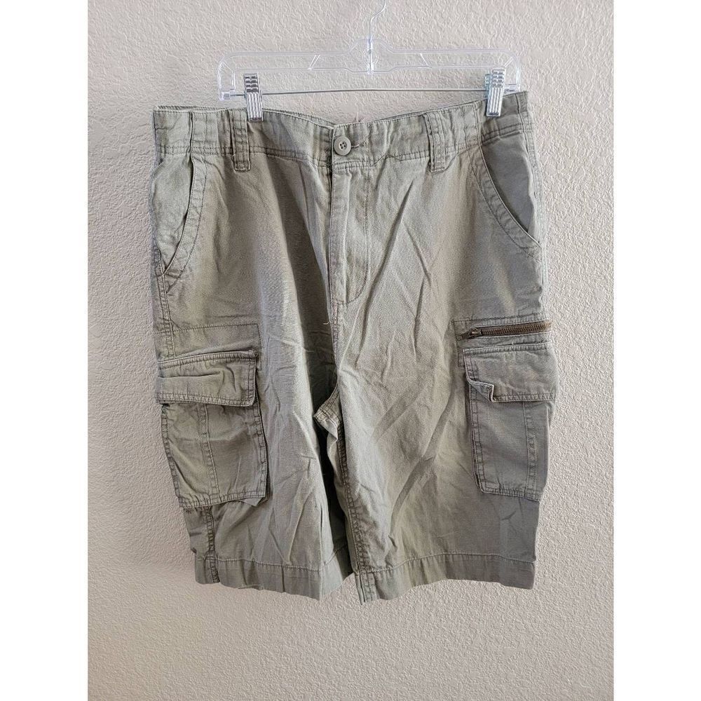 Footlocker Mens Cargo Shorts Multiple Pockets Cotton Gray Size 34